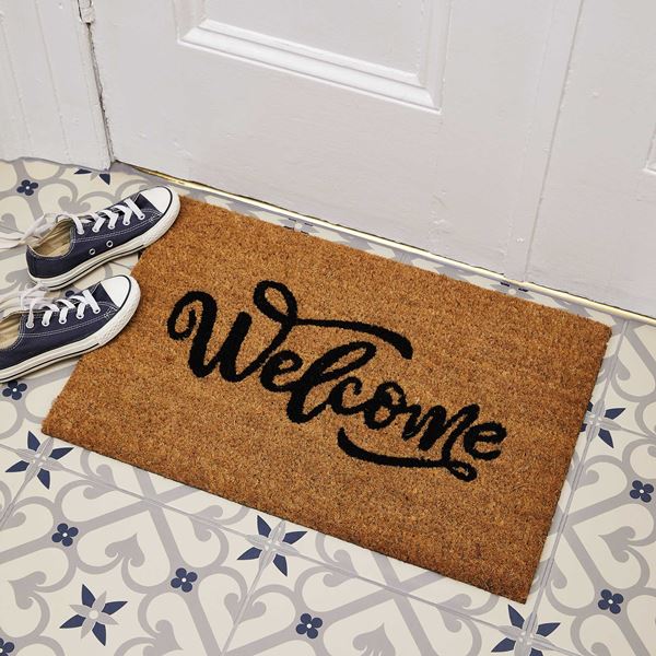 Welcome Coir Doormat - Natural
